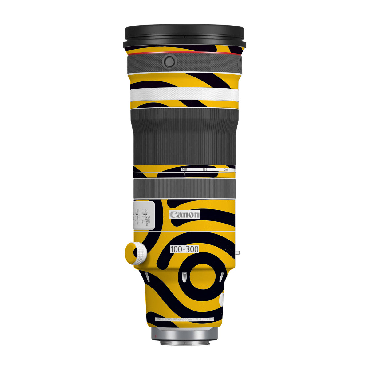 Minimal Yellow Wave Canon RF 100-300mm F/2.8 L IS USM Camera Lens Skin
