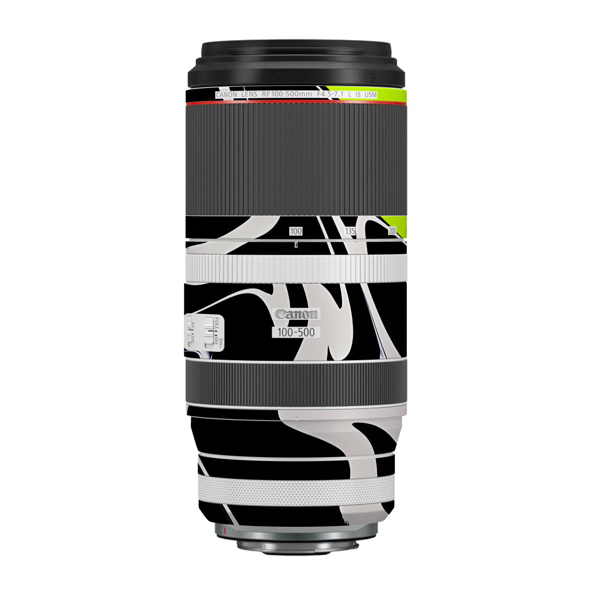 Neon Green and Black Pattern Canon RF 100-500mm F4.5-7.1 L IS USM Camera Lens Skin
