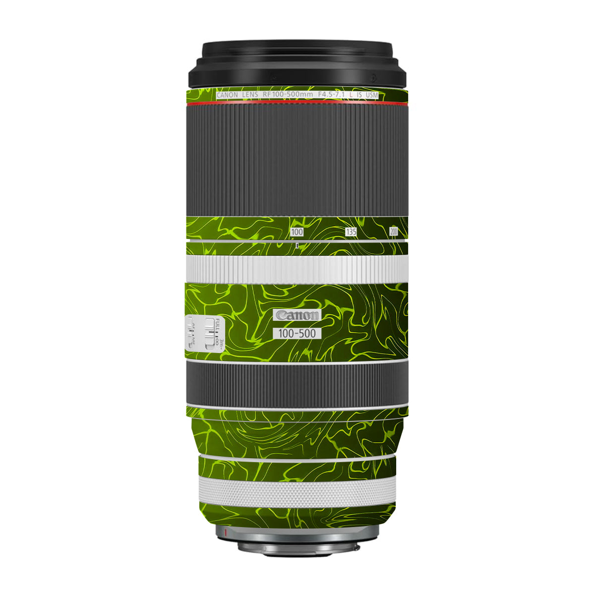 Lime Yellow to Black Gradient Canon RF 100-500mm F4.5-7.1 L IS USM Camera Lens Skin
