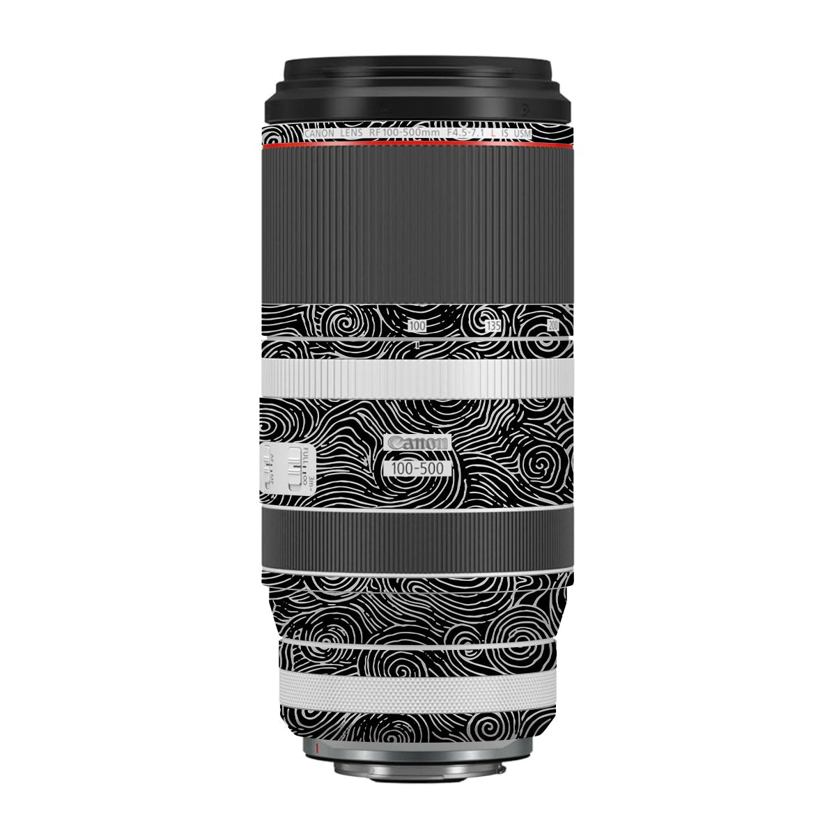 White Spirals Canon RF 100-500mm F4.5-7.1 L IS USM Camera Lens Skin