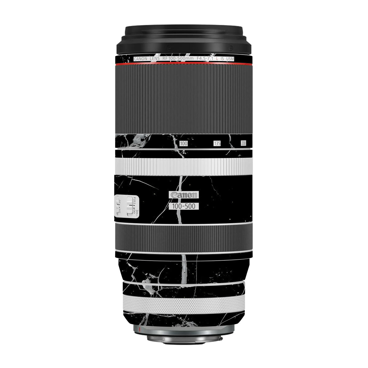 White Veins on Black Canon RF 100-500mm F4.5-7.1 L IS USM Camera Lens Skin