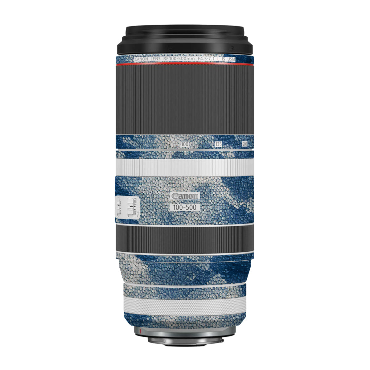 Blue Watercolor Fabric Canon RF 100-500mm F4.5-7.1 L IS USM Camera Lens Skin