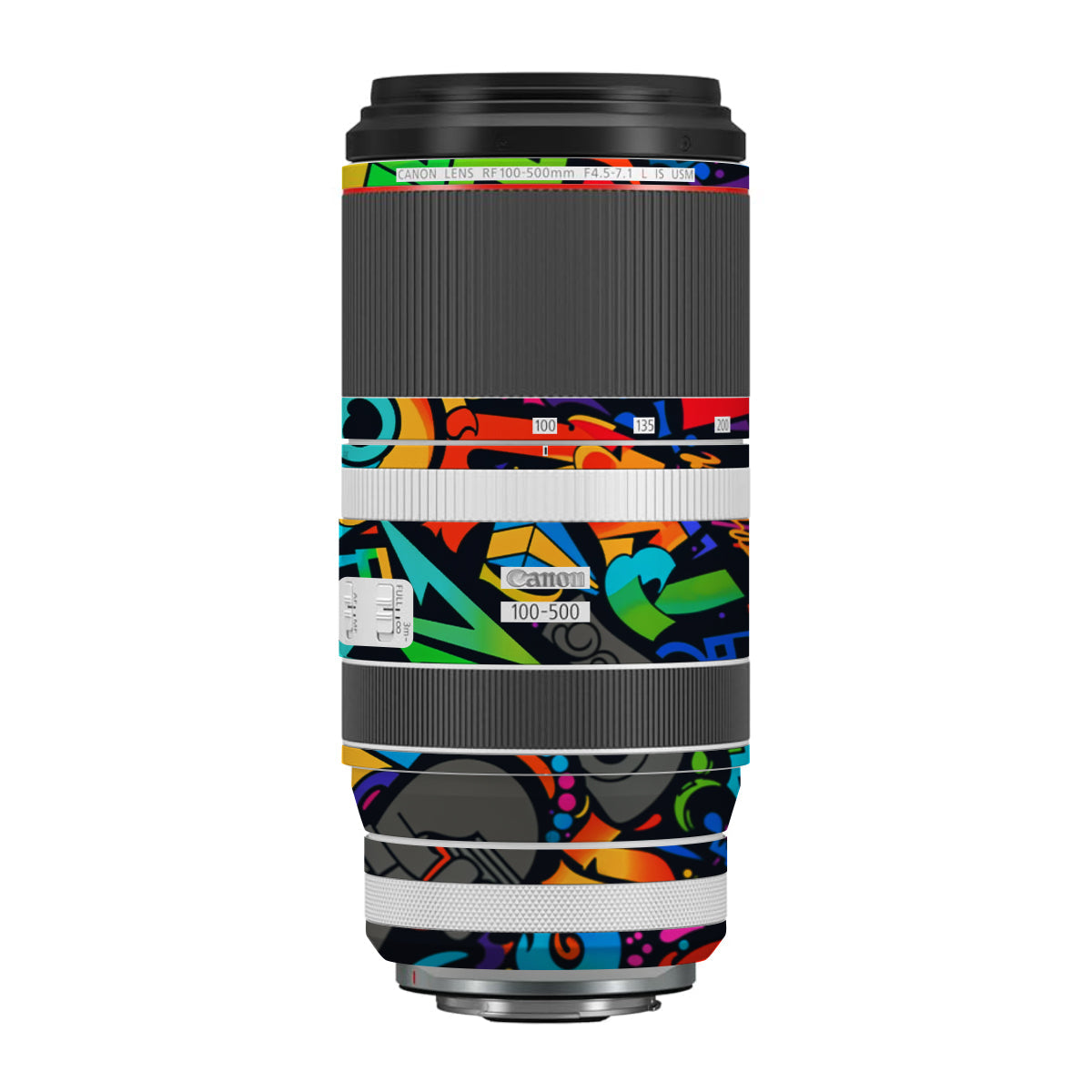 Colorful Urban Street Art Lettering Canon RF 100-500mm F4.5-7.1 L IS USM Camera Lens Skin