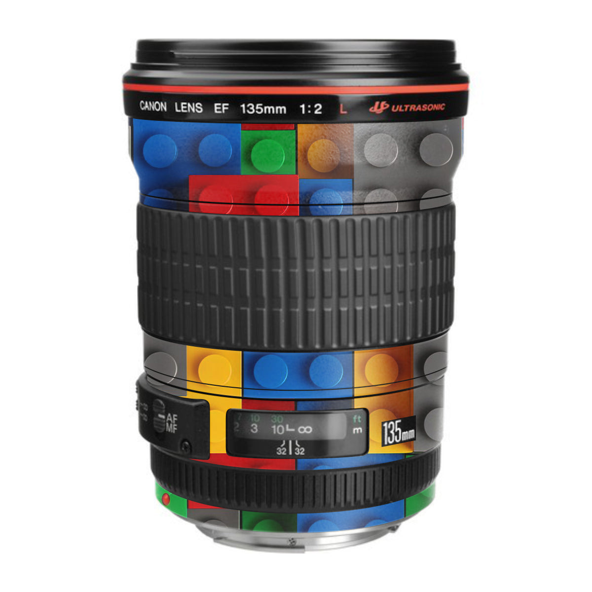 Colorful LEGO Brick Wall Pattern Canon EF 135mm F/2L USM Camera Lens Skin