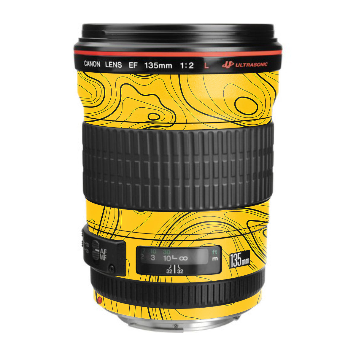 Topographic Map Pattern Canon EF 135mm F/2L USM Camera Lens Skin