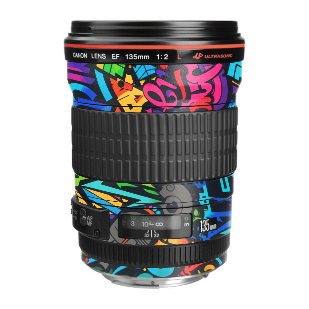 Colorful Urban Street Art Lettering Canon EF 135mm F/2L USM Camera Lens Skin