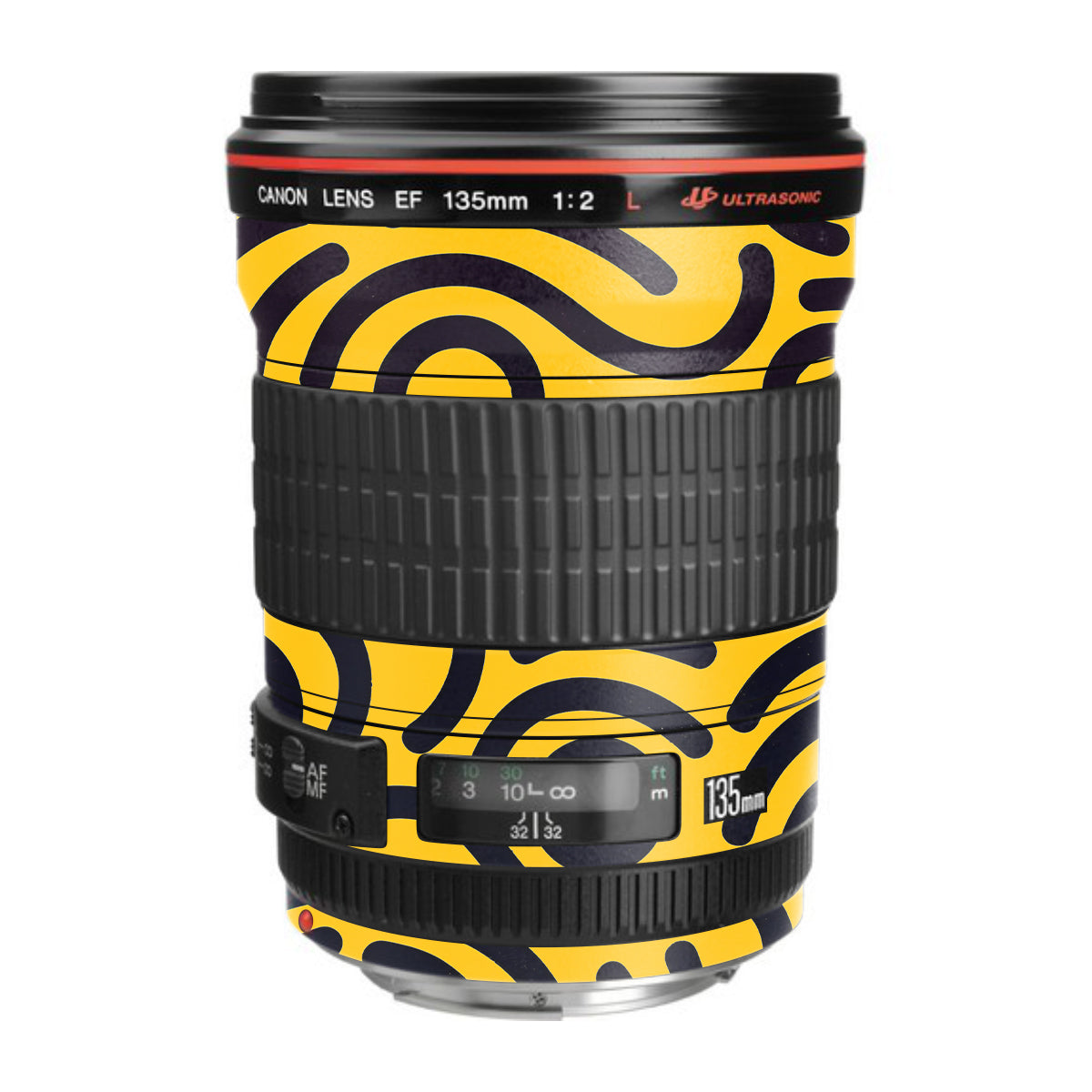 Minimal Yellow Wave Canon EF 135mm F/2L USM Camera Lens Skin