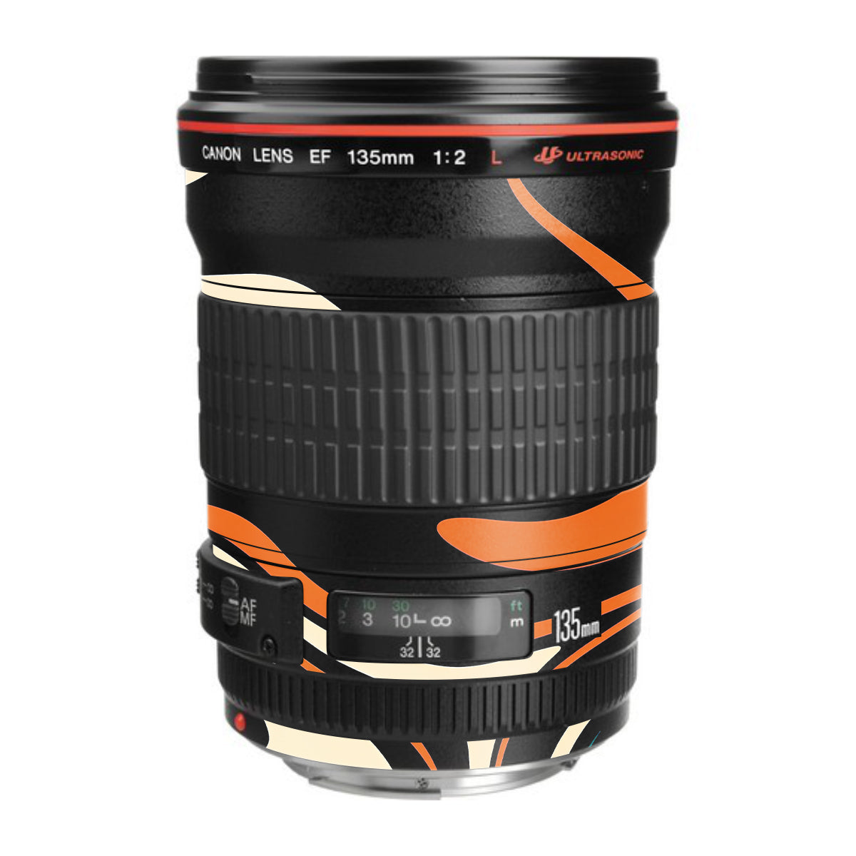 Mid-Century Abstract Swirl Canon EF 135mm F/2L USM Camera Lens Skin