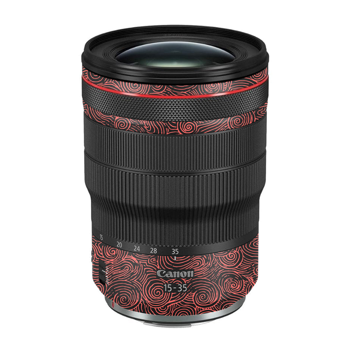 Red Spirals Canon RF 15-35mm F/2.8L USM Camera Lens Skin