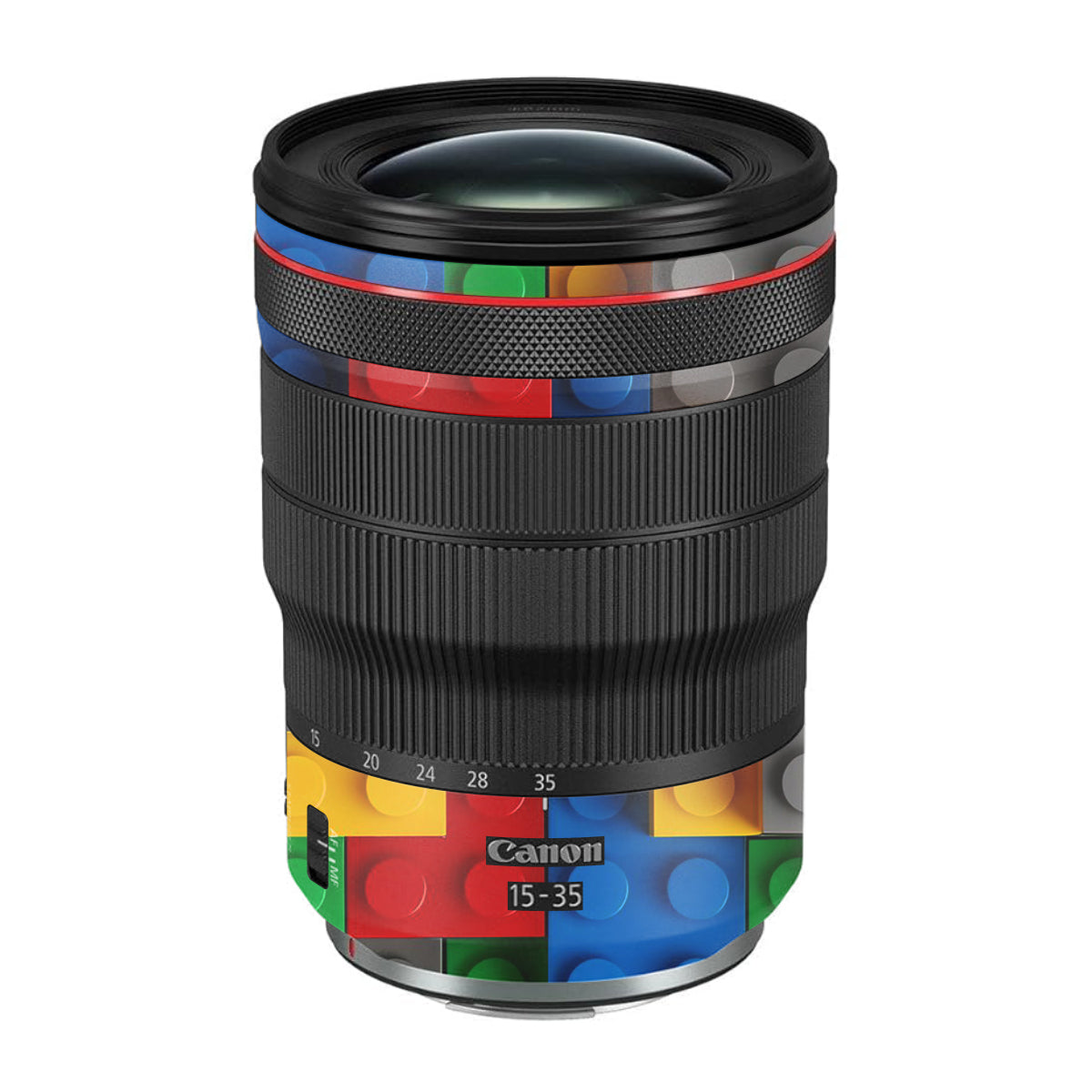 Colorful LEGO Brick Wall Pattern Canon RF 15-35mm F/2.8L USM Camera Lens Skin
