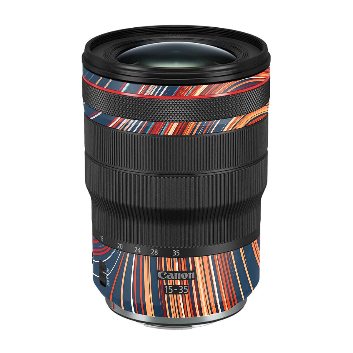 Retro Abstract Striped Swirl Canon RF 15-35mm F/2.8L USM Camera Lens Skin