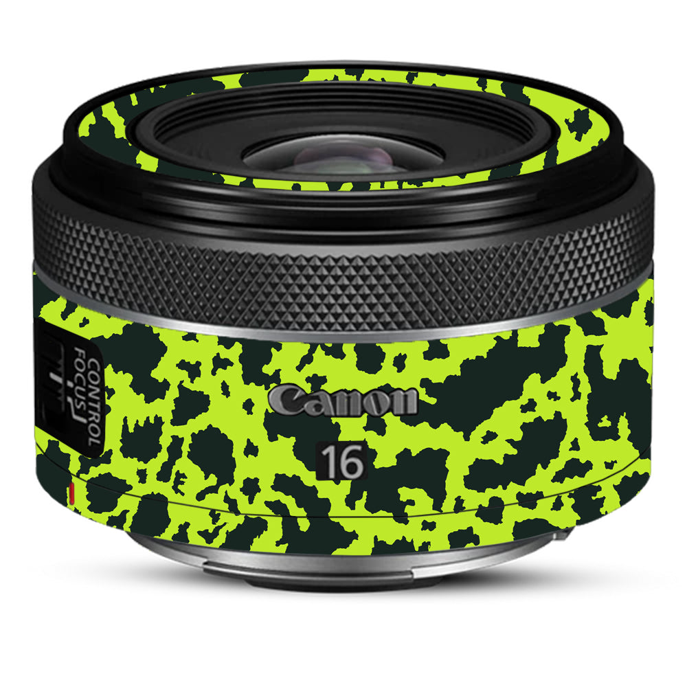 Neon Green Splatter Canon RF 16mm f/2.8 STM Camera Lens Skin