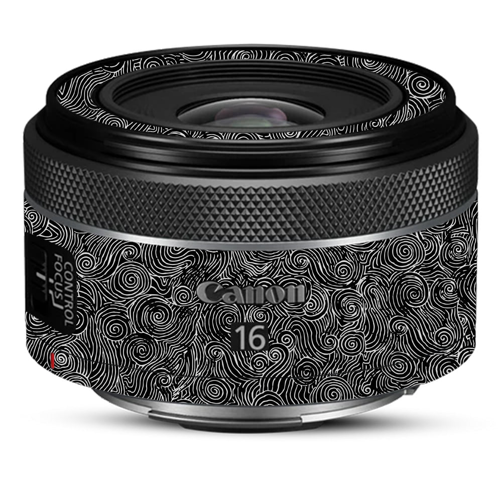 White Spirals Canon RF 16mm f/2.8 STM Camera Lens Skin