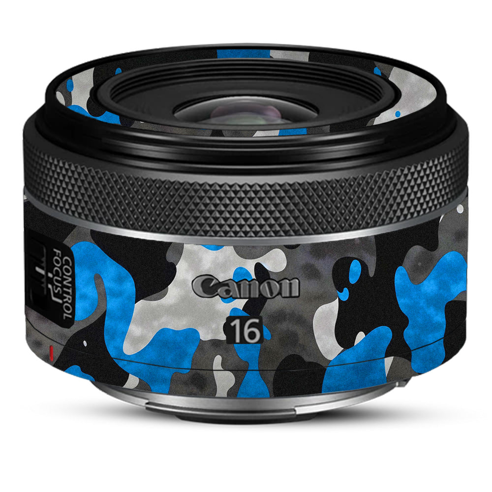 Blue Grey Camo Canon RF 16mm f/2.8 STM Camera Lens Skin