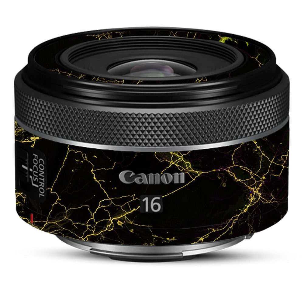 Electric Gold Veins Canon RF 16mm f/2.8 STM Camera Lens Skin