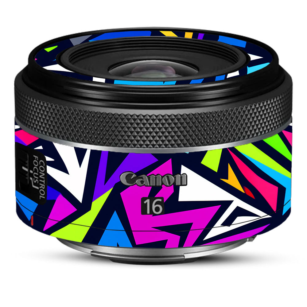 Bold Geometric Pop Canon RF 16mm f/2.8 STM Camera Lens Skin
