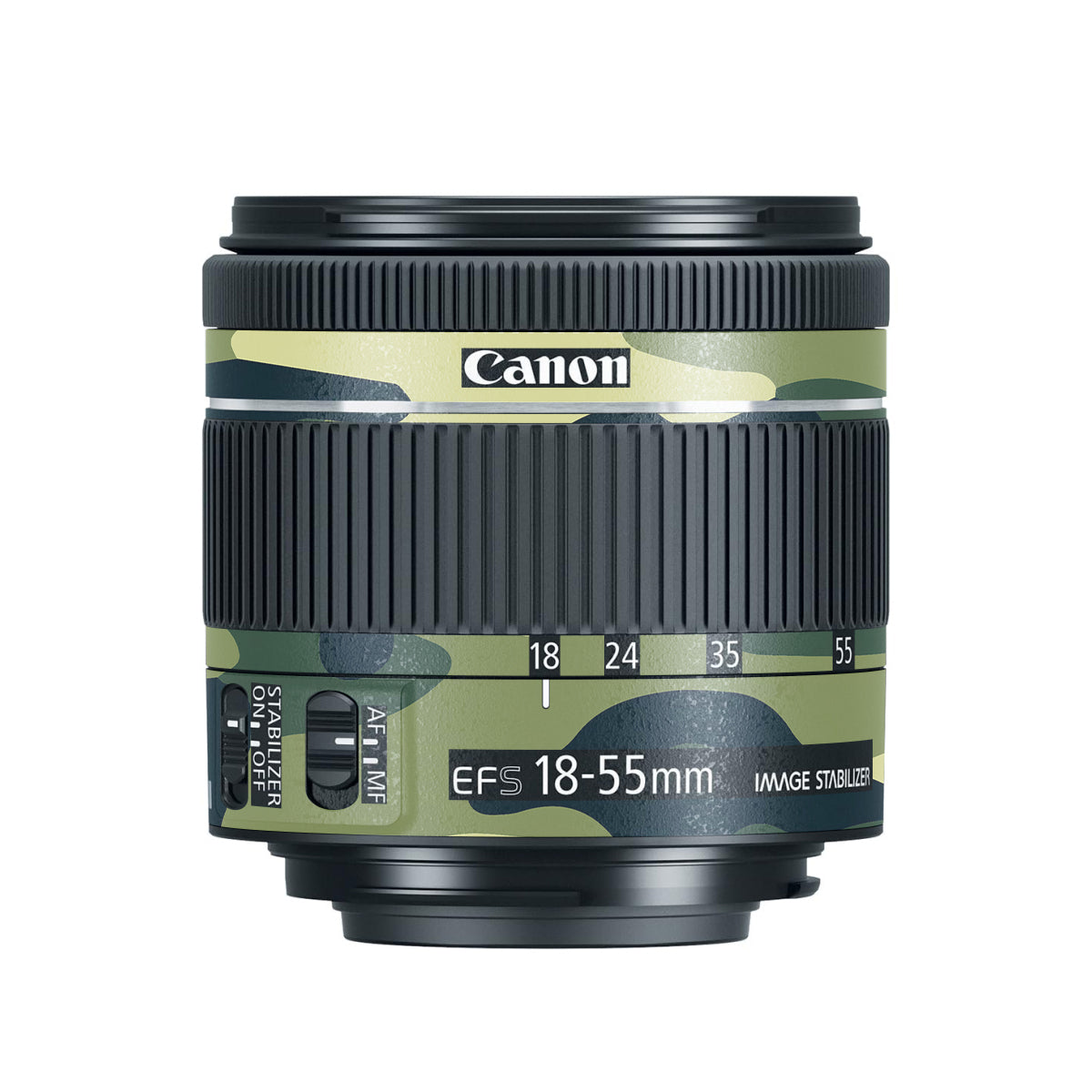 Forest Green Camo Canon EF-S 18-55mm F/4-5.6 IS STM Camera Lens Skin