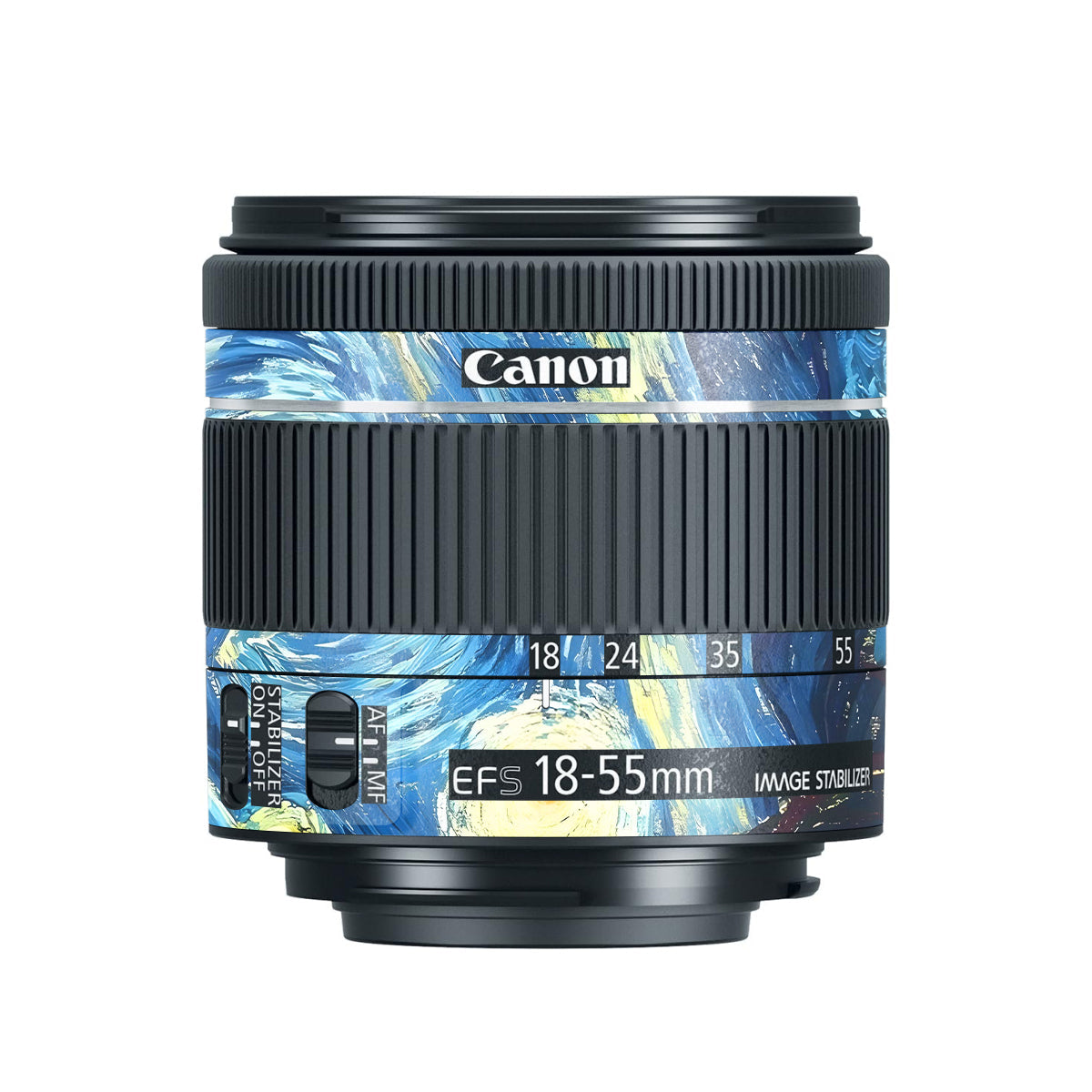 Starry Night Art Canon EF-S 18-55mm F/4-5.6 IS STM Camera Lens Skin