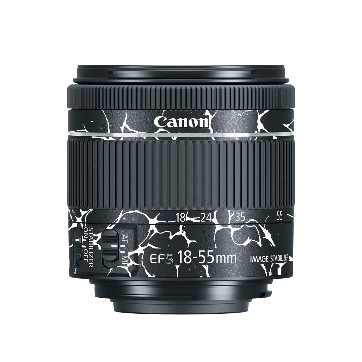 White Web Canon EF-S 18-55mm F/4-5.6 IS STM Camera Lens Skin