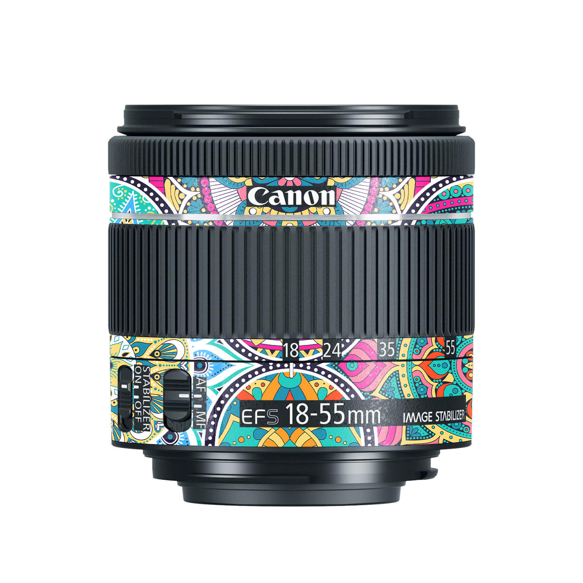 Boho Mandala Tile Pattern Canon EF-S 18-55mm F/4-5.6 IS STM Camera Lens Skin