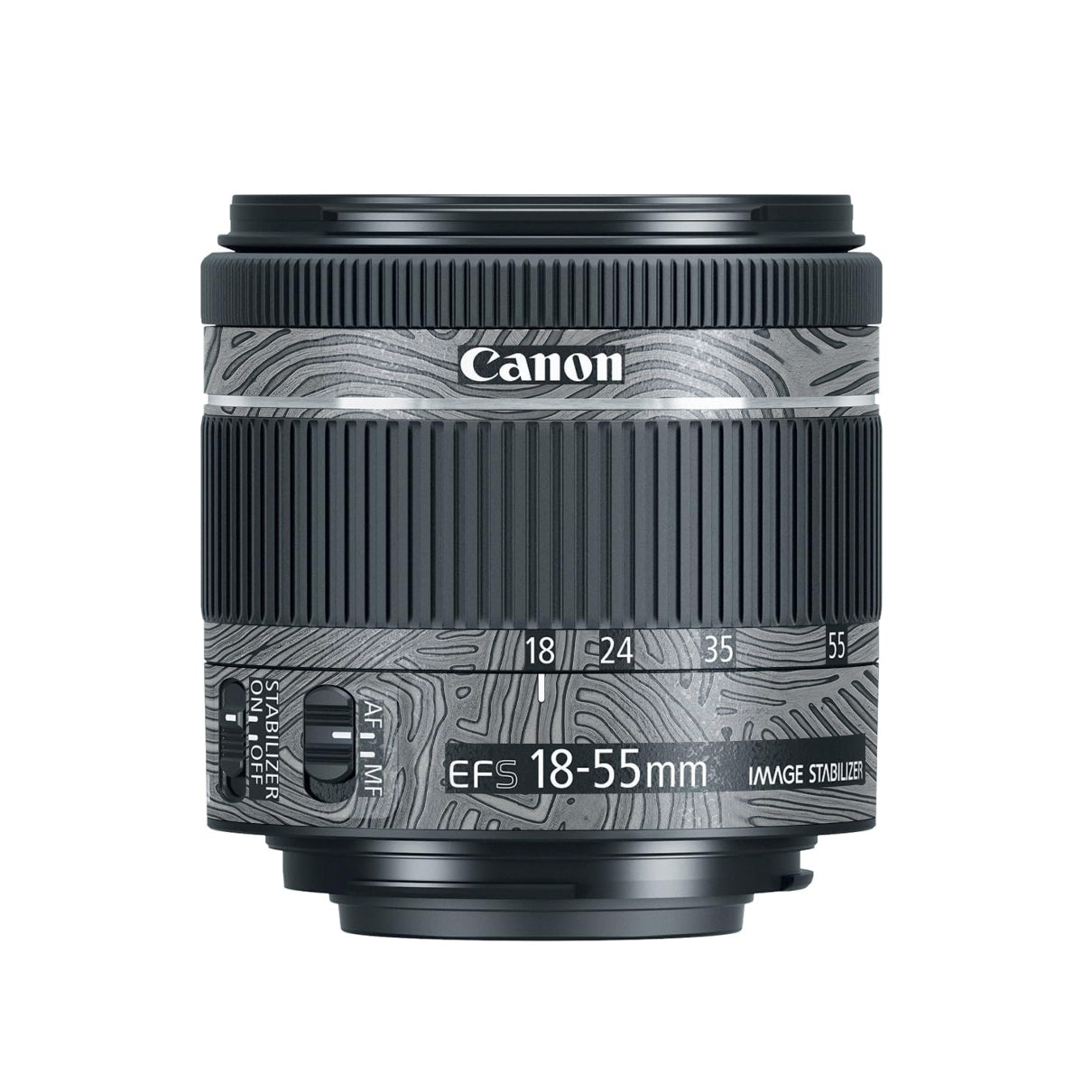 Monochrome Line Maze Canon EF-S 18-55mm F/4-5.6 IS STM Camera Lens Skin