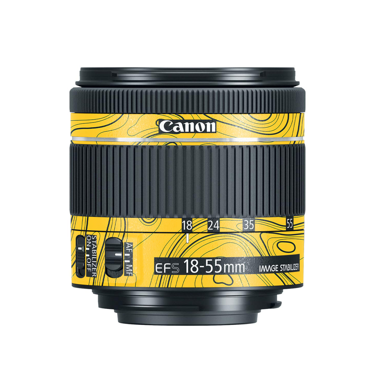 Topographic Map Pattern Canon EF-S 18-55mm F/4-5.6 IS STM Camera Lens Skin