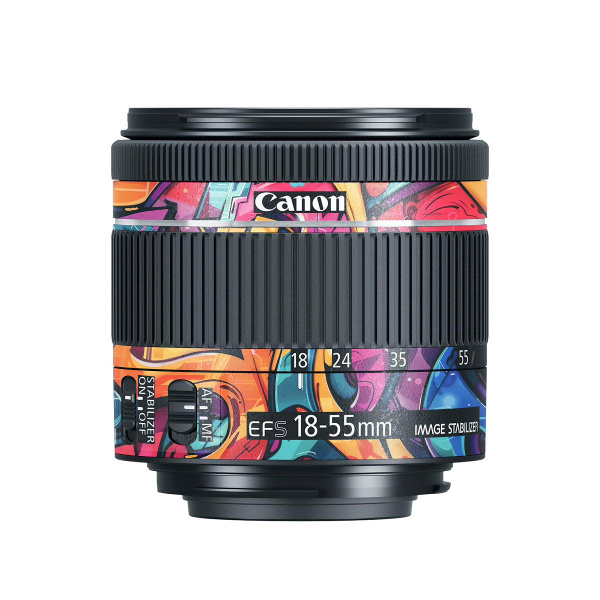 Urban Graffiti Explosion Canon EF-S 18-55mm F/4-5.6 IS STM Camera Lens Skin