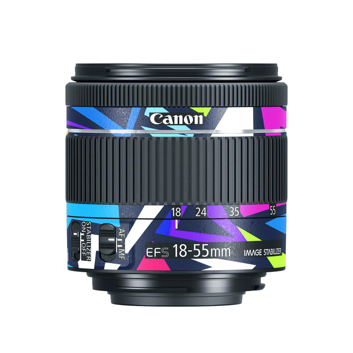 Bold Geometric Pop Canon EF-S 18-55mm F/4-5.6 IS STM Camera Lens Skin