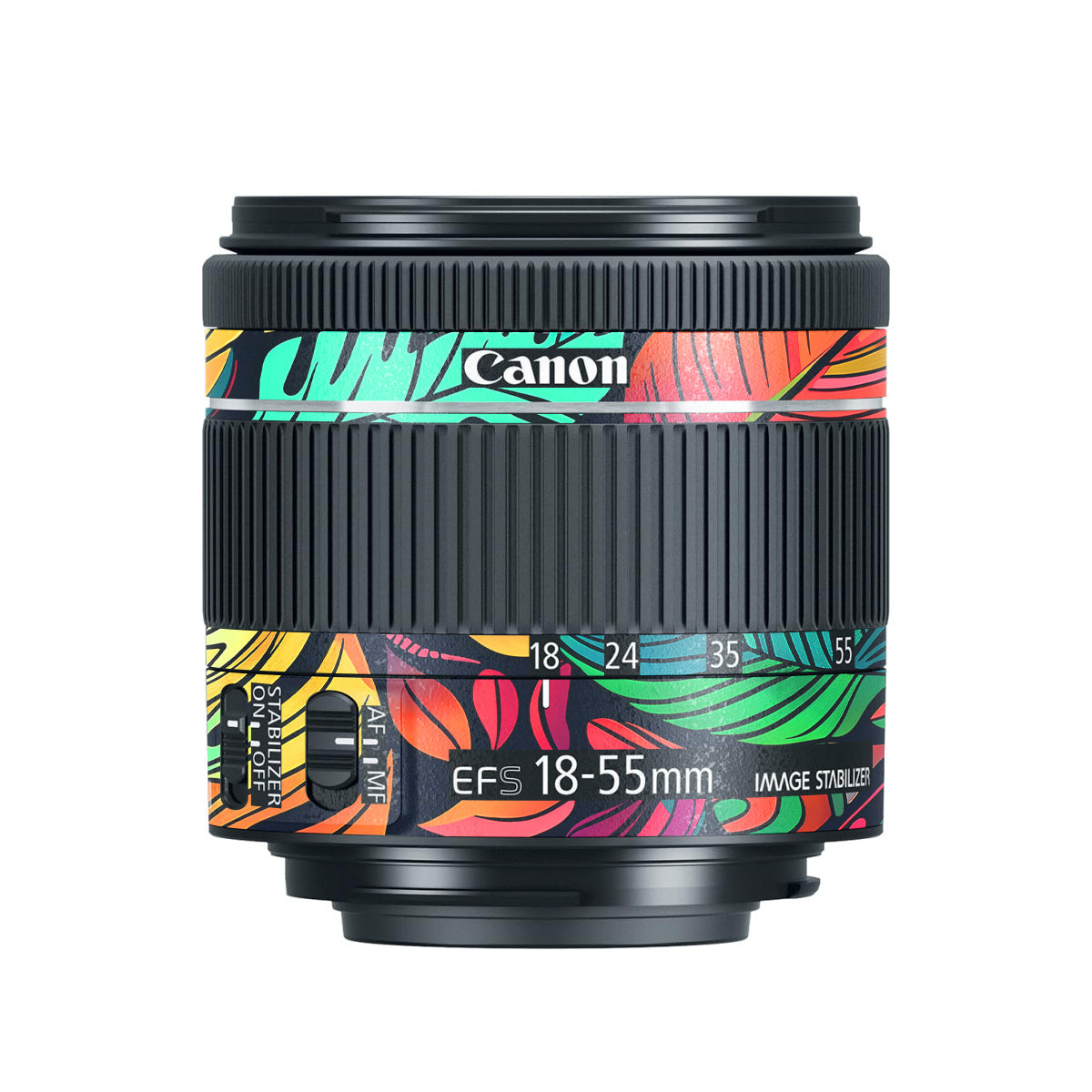 Tropical Jungle Leaves Canon EF-S 18-55mm F/4-5.6 IS STM Camera Lens Skin