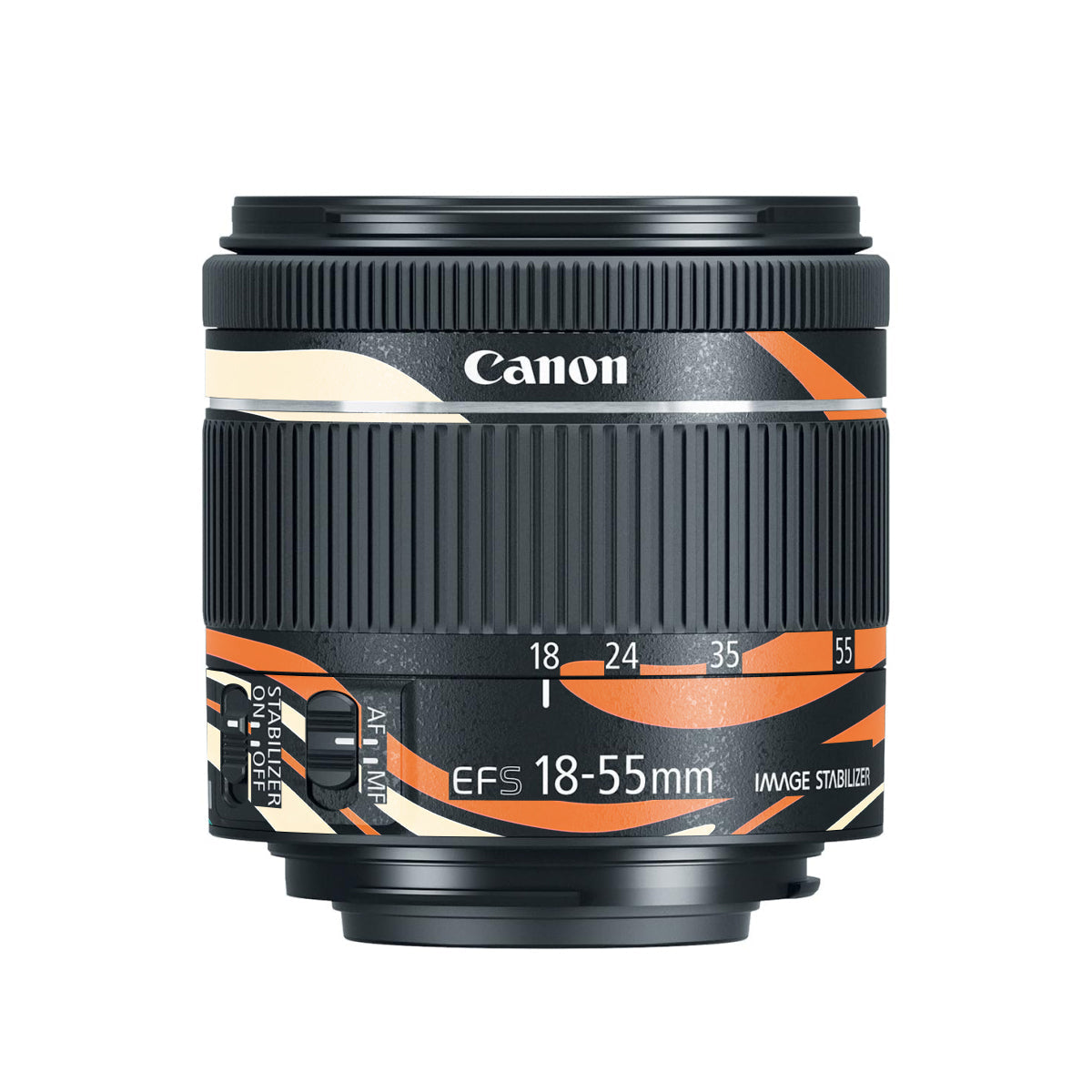 Mid-Century Abstract Swirl Canon EF-S 18-55mm F/4-5.6 IS STM Camera Lens Skin