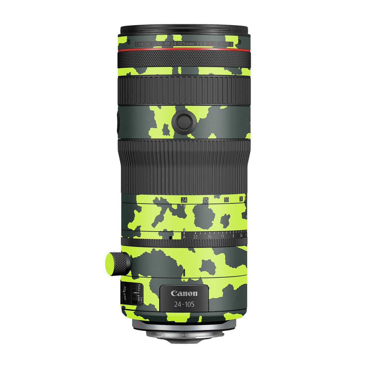 Neon Green Splatter Canon RF 24-105mm F/2.8 L IS USM Z Camera Lens Skin