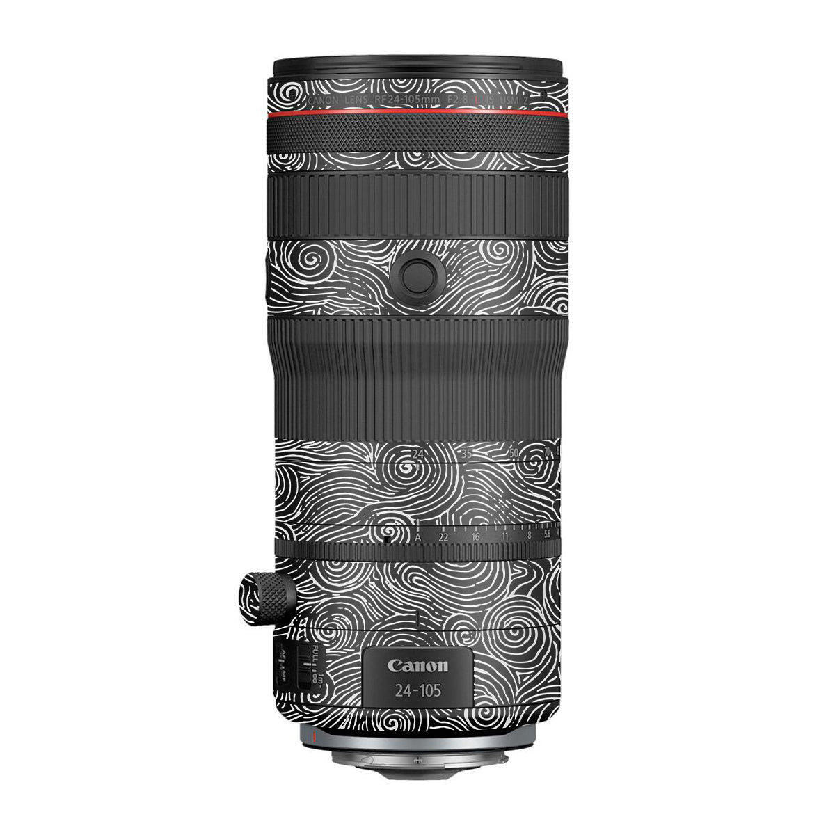 White Spirals Canon RF 24-105mm F/2.8 L IS USM Z Camera Lens Skin