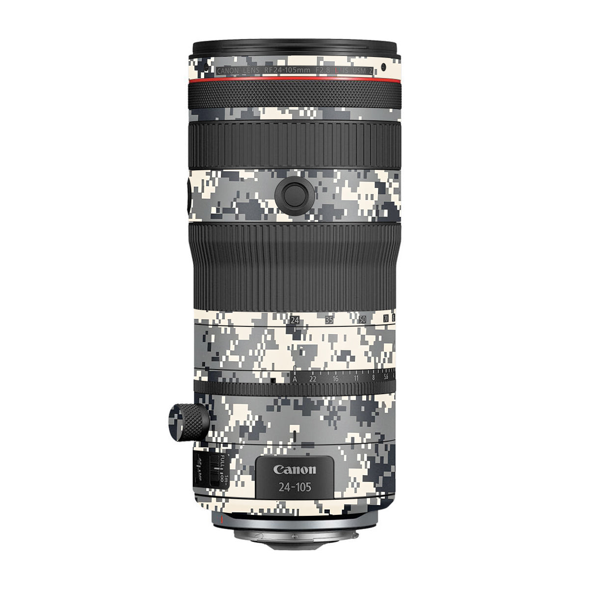 Grey Black Pixel Canon RF 24-105mm F/2.8 L IS USM Z Camera Lens Skin