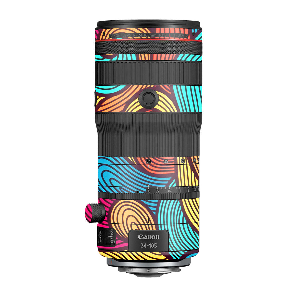 Retro Colorful Doodle Art Pattern Canon RF 24-105mm F/2.8 L IS USM Z Camera Lens Skin