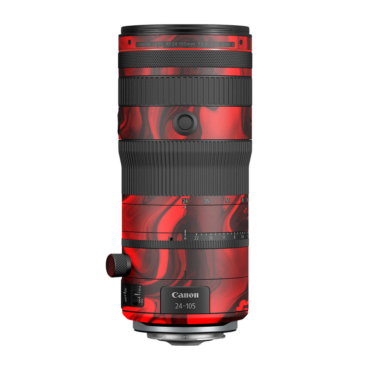 Red Lava Flow Canon RF 24-105mm F/2.8 L IS USM Z Camera Lens Skin