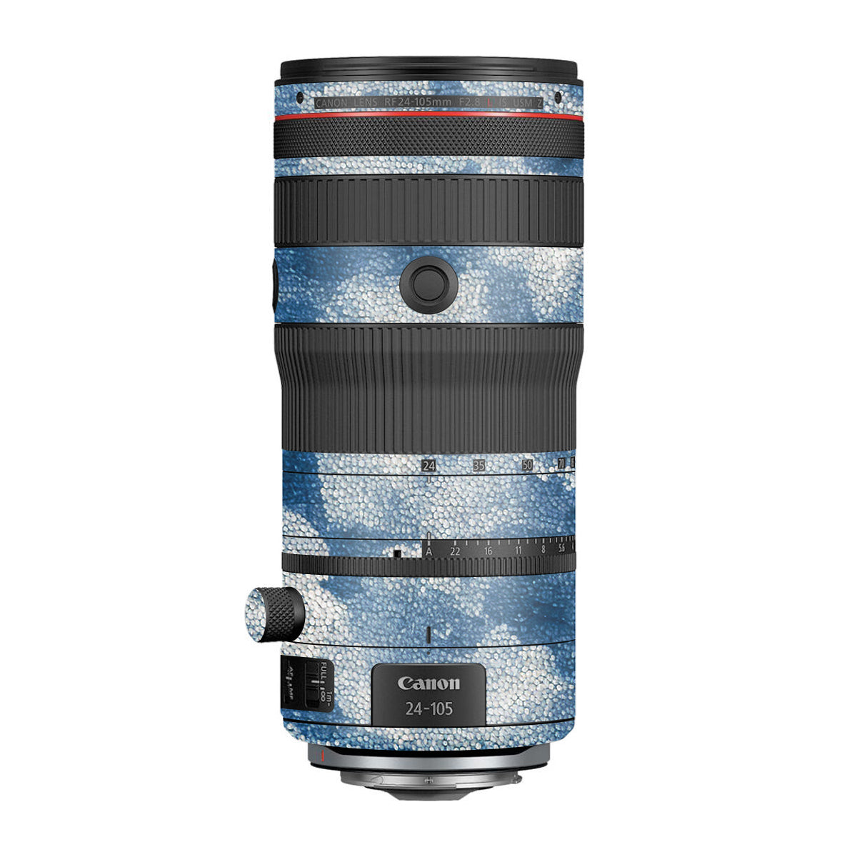 Blue Watercolor Fabric Canon RF 24-105mm F/2.8 L IS USM Z Camera Lens Skin