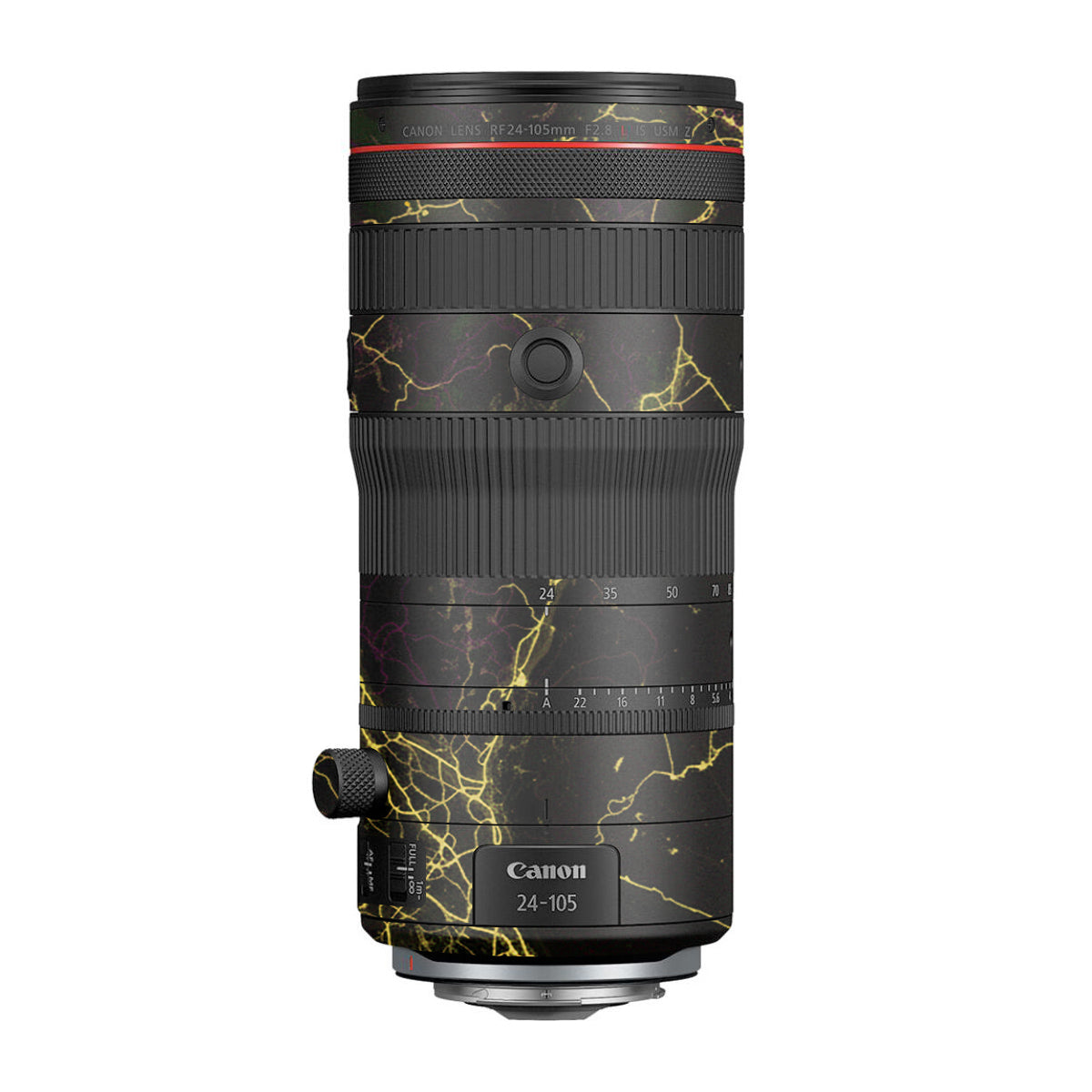 Electric Gold Veins Canon RF 24-105mm F/2.8 L IS USM Z Camera Lens Skin