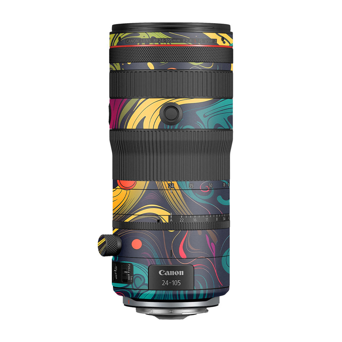 Psychedelic Color Swirl Canon RF 24-105mm F/2.8 L IS USM Z Camera Lens Skin
