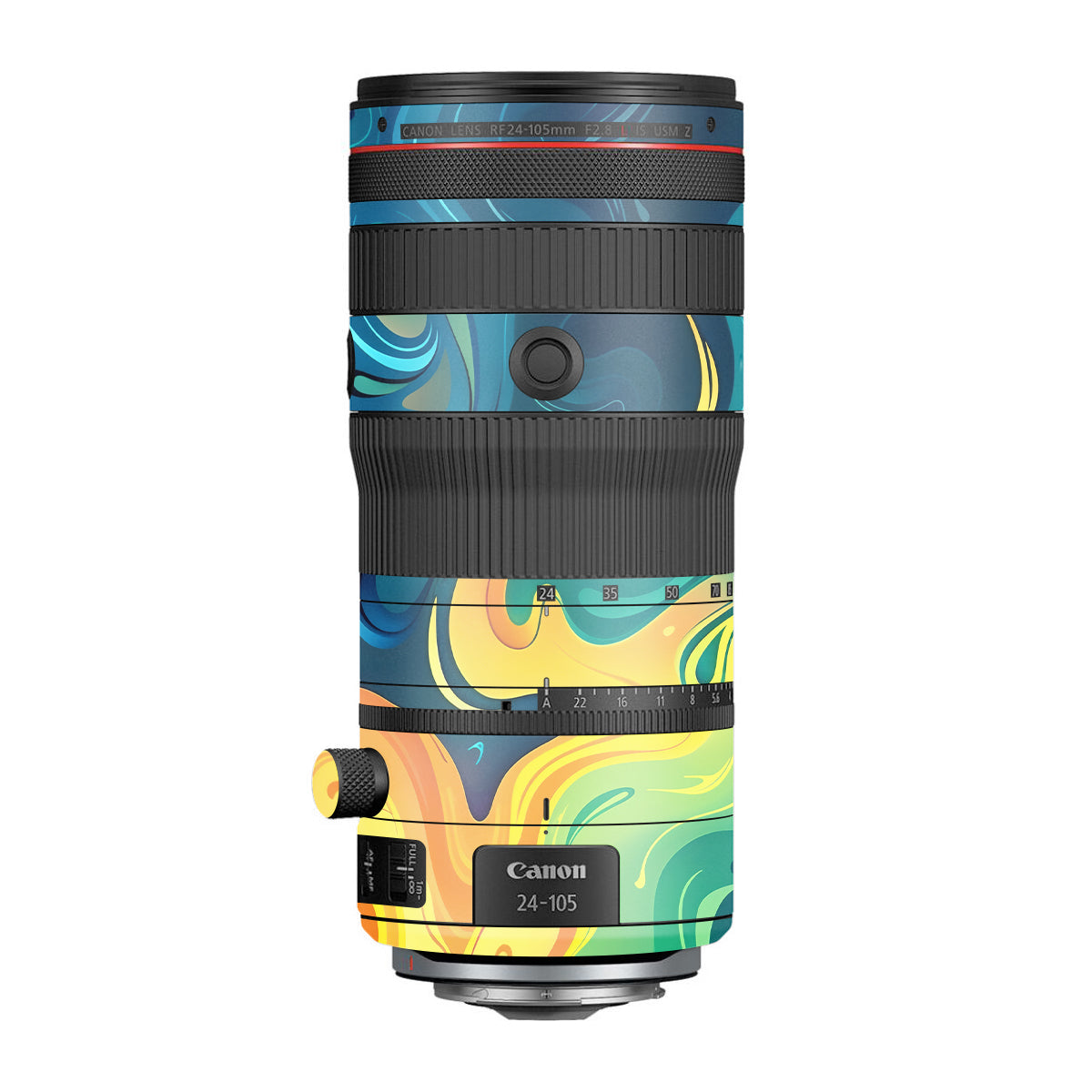 Rainbow Liquid Fusion Canon RF 24-105mm F/2.8 L IS USM Z Camera Lens Skin