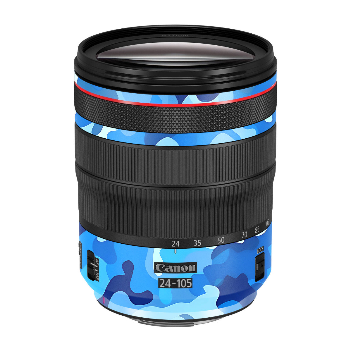 Arctic Blue Camo Pattern Canon EF 24-105mm F/4 L IS Macro USM Camera Lens Skin