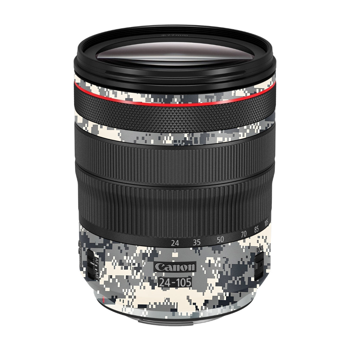 Grey Black Pixel Canon EF 24-105mm F/4 L IS Macro USM Camera Lens Skin
