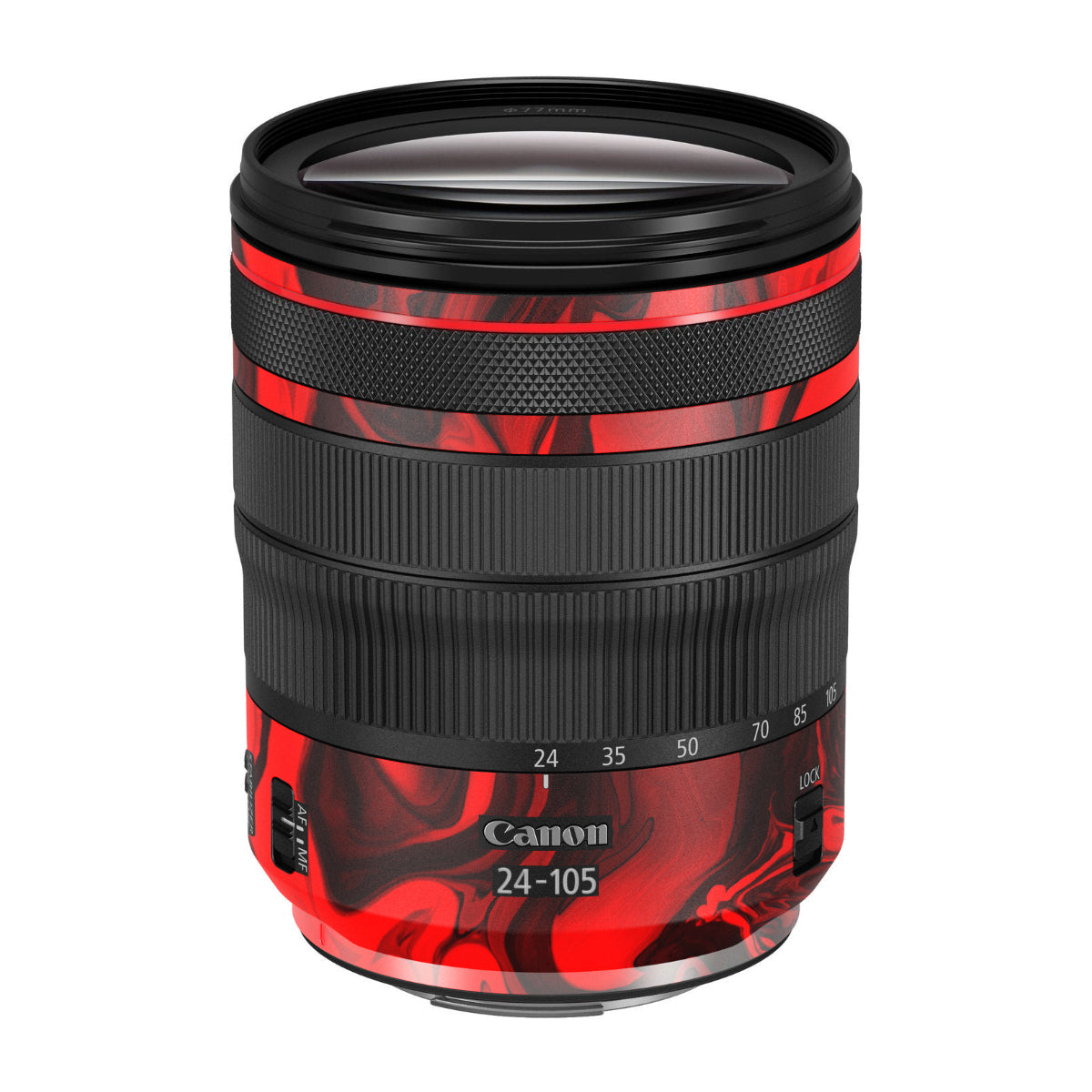 Red Lava Flow Canon EF 24-105mm F/4 L IS Macro USM Camera Lens Skin