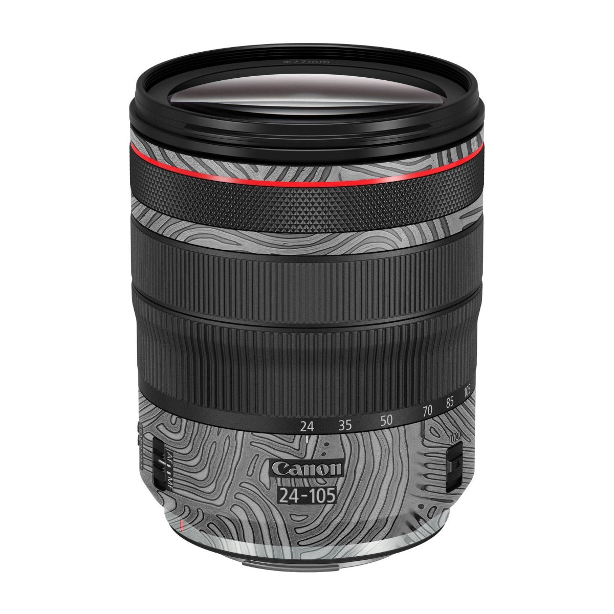 Monochrome Line Maze Canon EF 24-105mm F/4 L IS Macro USM Camera Lens Skin