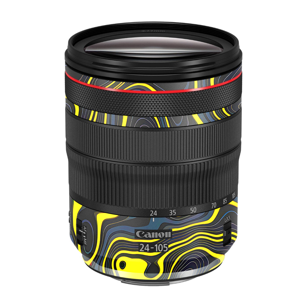 Neon Lava Contours Canon RF 24-105mm F/4 Camera Lens Skin