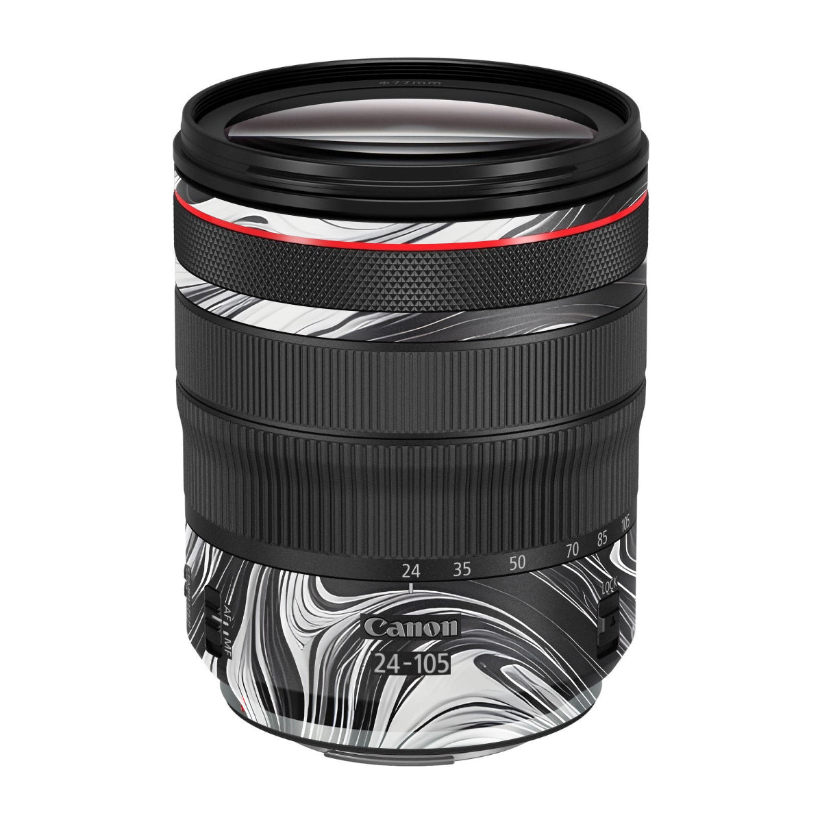 Black and White Marble Canon RF 24-105mm F/4 Camera Lens Skin