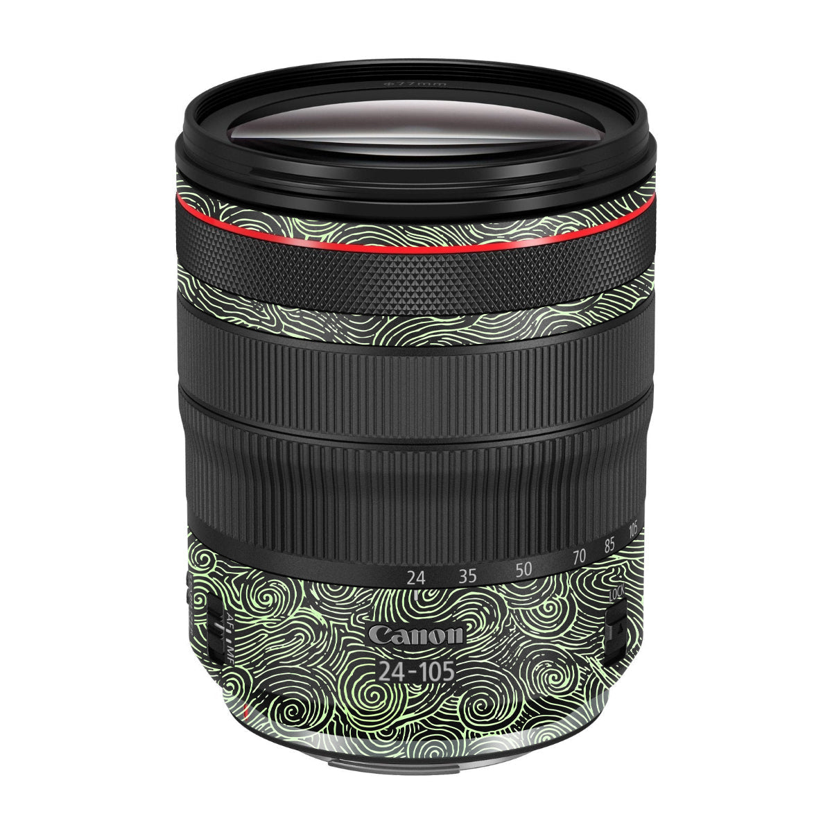 Green Spirals Canon RF 24-105mm F/4 Camera Lens Skin
