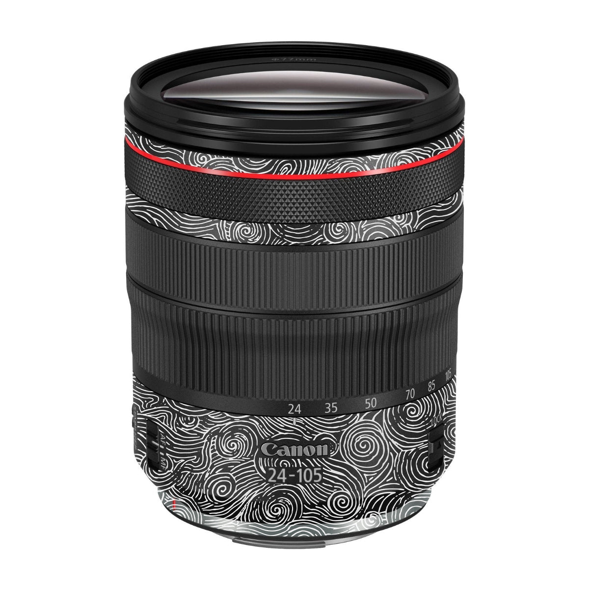 White Spirals Canon RF 24-105mm F/4 Camera Lens Skin