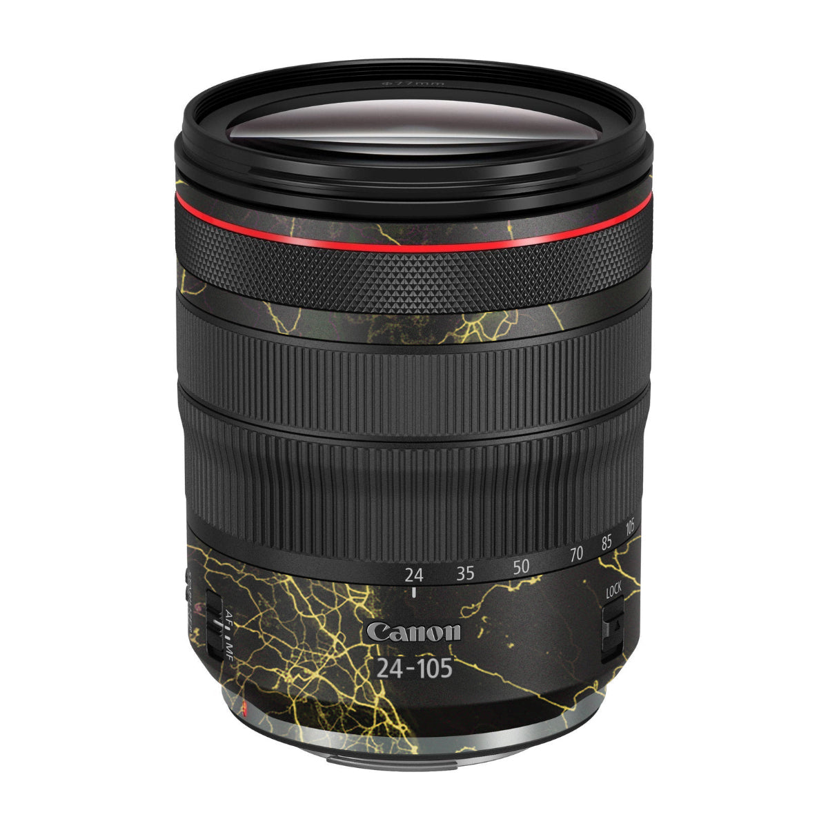 Electric Gold Veins Canon RF 24-105mm F/4 Camera Lens Skin