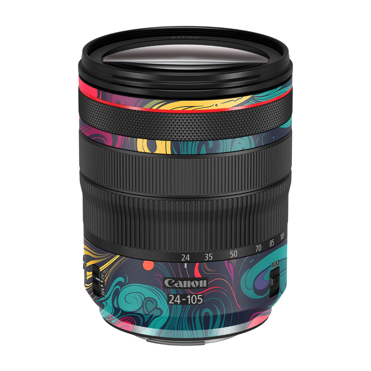 Psychedelic Color Swirl Canon RF 24-105mm F/4 Camera Lens Skin