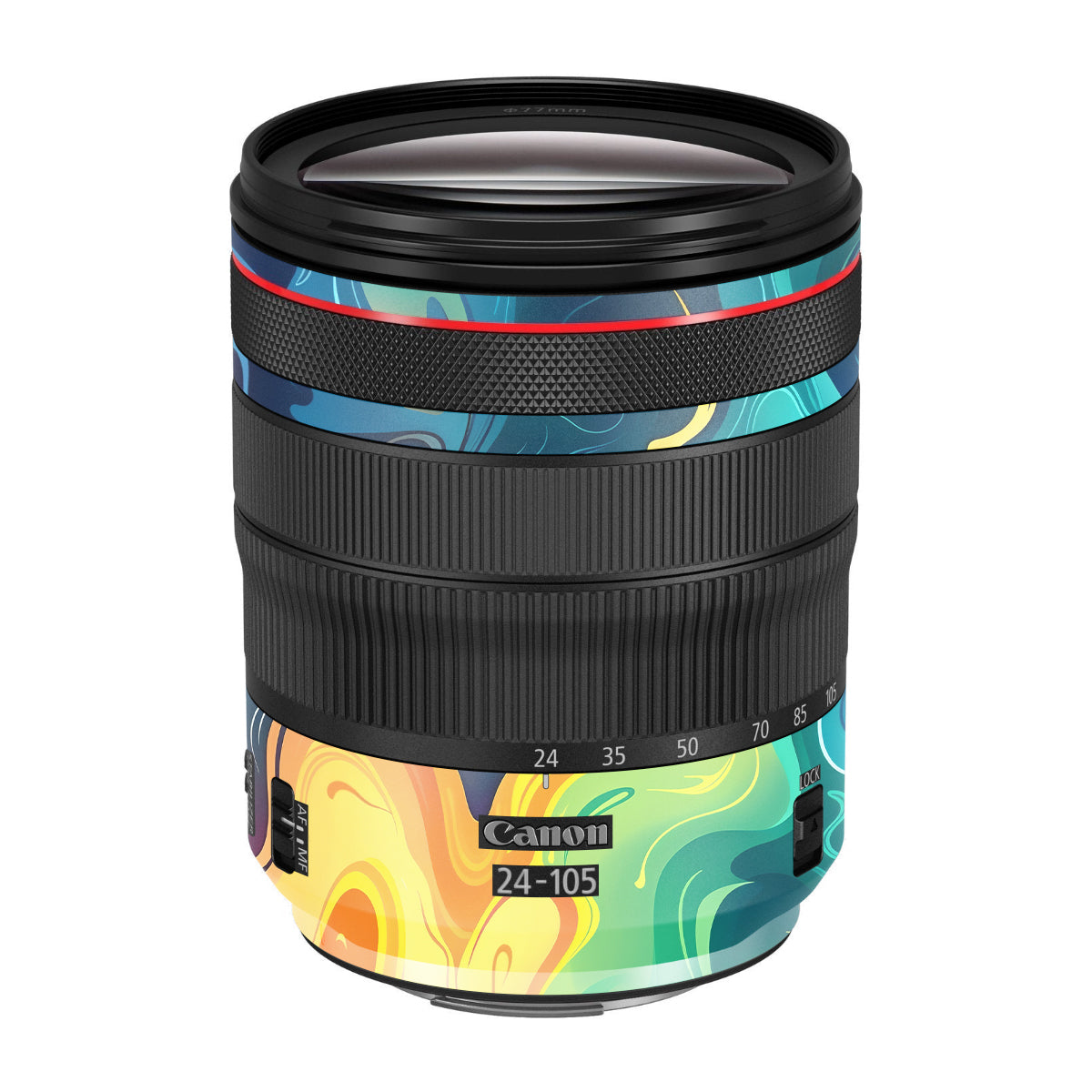Rainbow Liquid Fusion Canon RF 24-105mm F/4 Camera Lens Skin